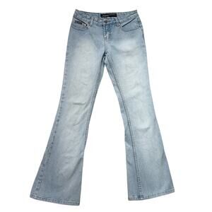 Vintage Stephen Hardy Squeeze Jeans Women 3/4 Low Rise Bootcut Flared Light Wash